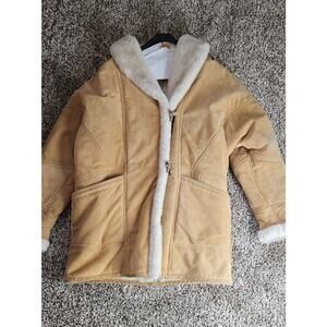 Wilson's Adventure Bound Leather Coat Women Size L Cow Girl Fur Lining Jacket